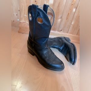 Boulet Black Soft Leather Western Style Cowboy Boots Men’s 7 US/womens 9 US EUC